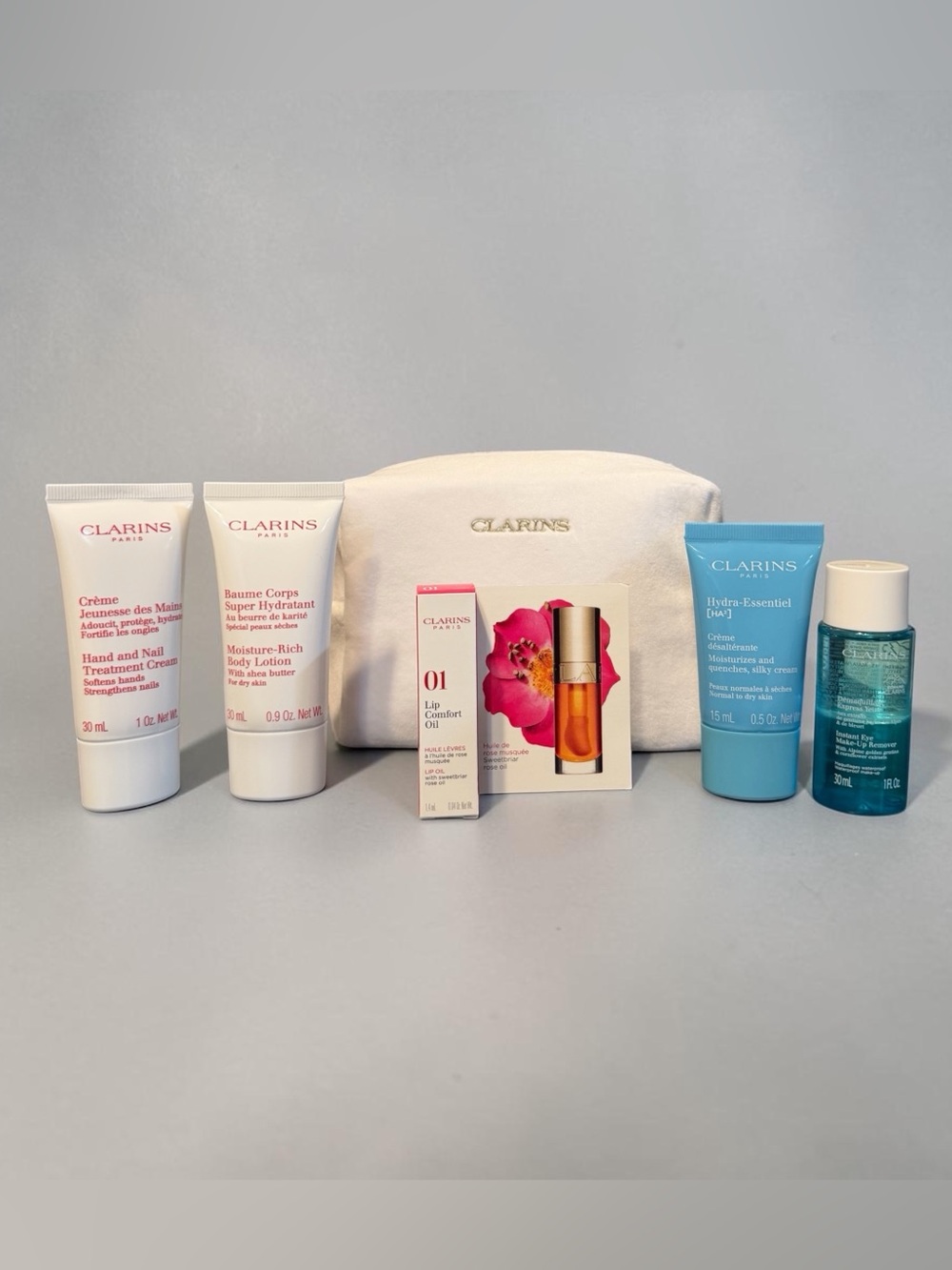 Clarins Skincare Bundle with Makeup Bag